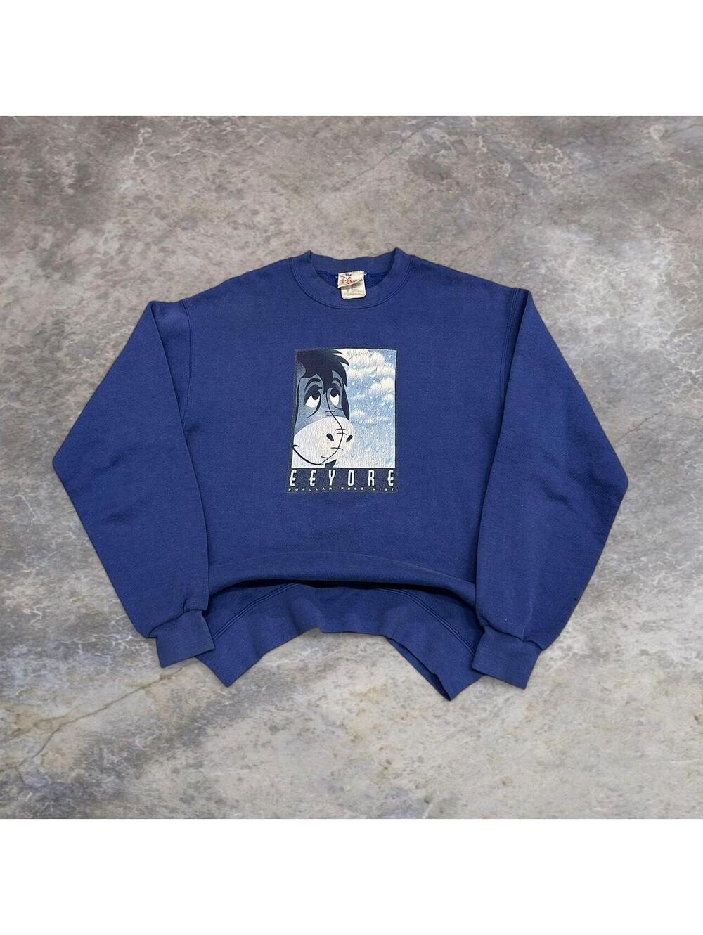 Disney Eeyore sweatshirt in blue and white #DisneyInspired #RetroSweater